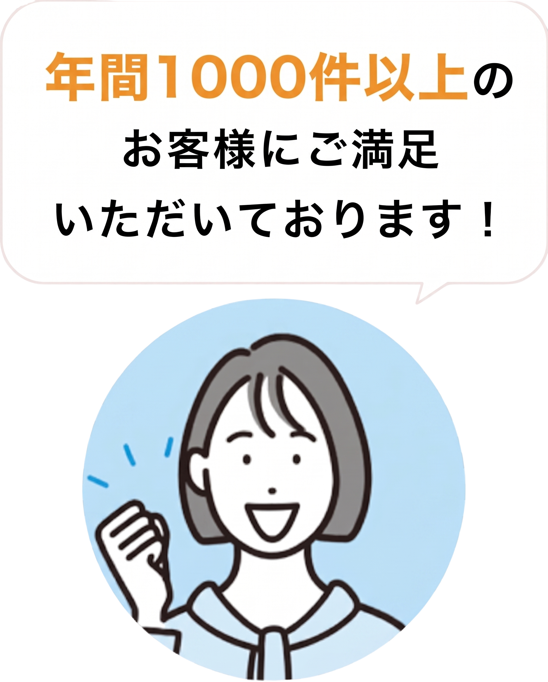 月間数十件のお客様にご満足いただいております！
